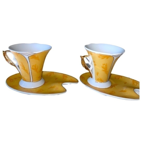 ZAFIR Home Stores, set of two espresso cups and plates, excellent condition - Picture 2 of 6